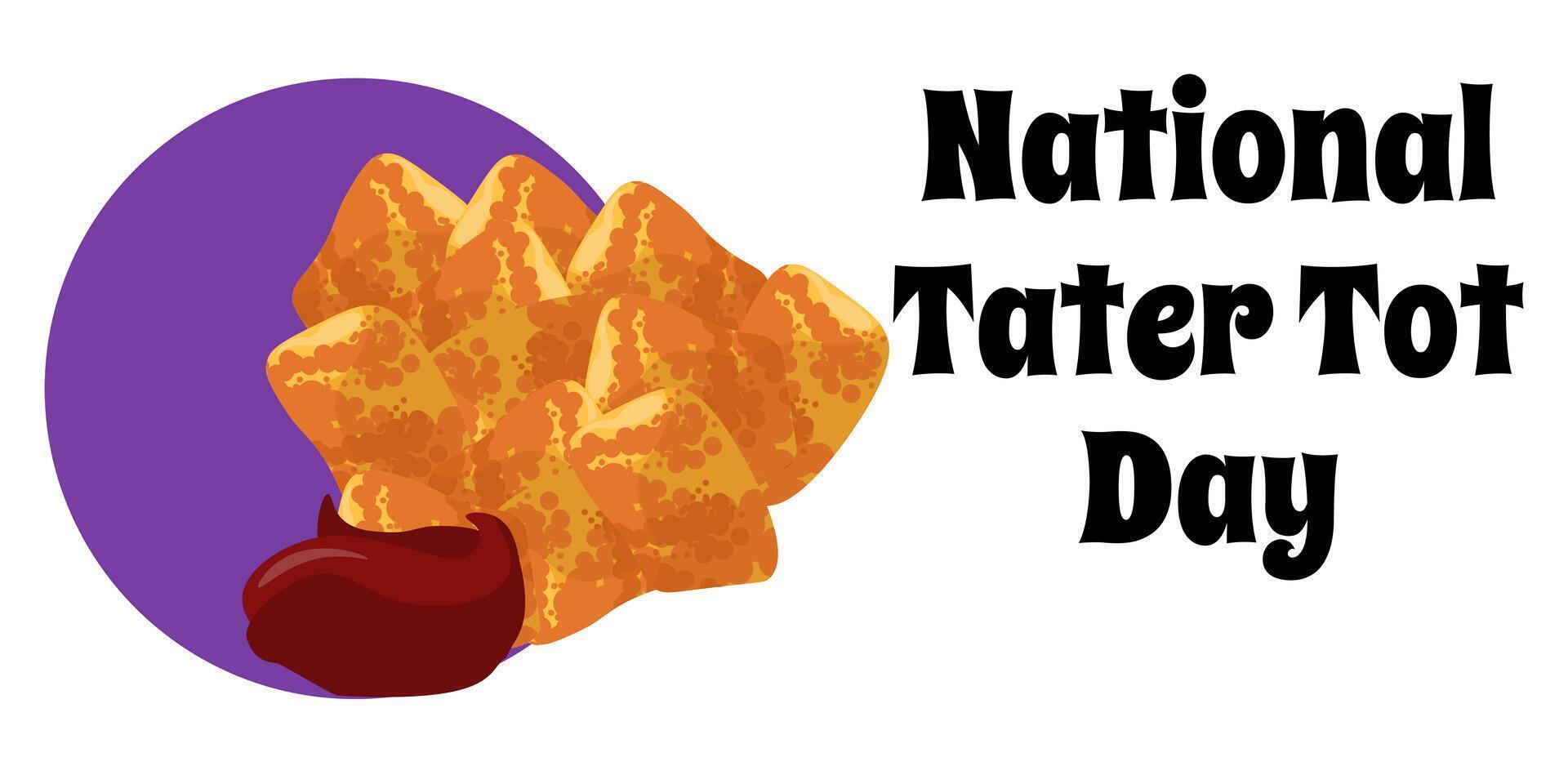 nacional tater tot dia, simples horizontal bandeira ou poster sobre uma popular prato vetor