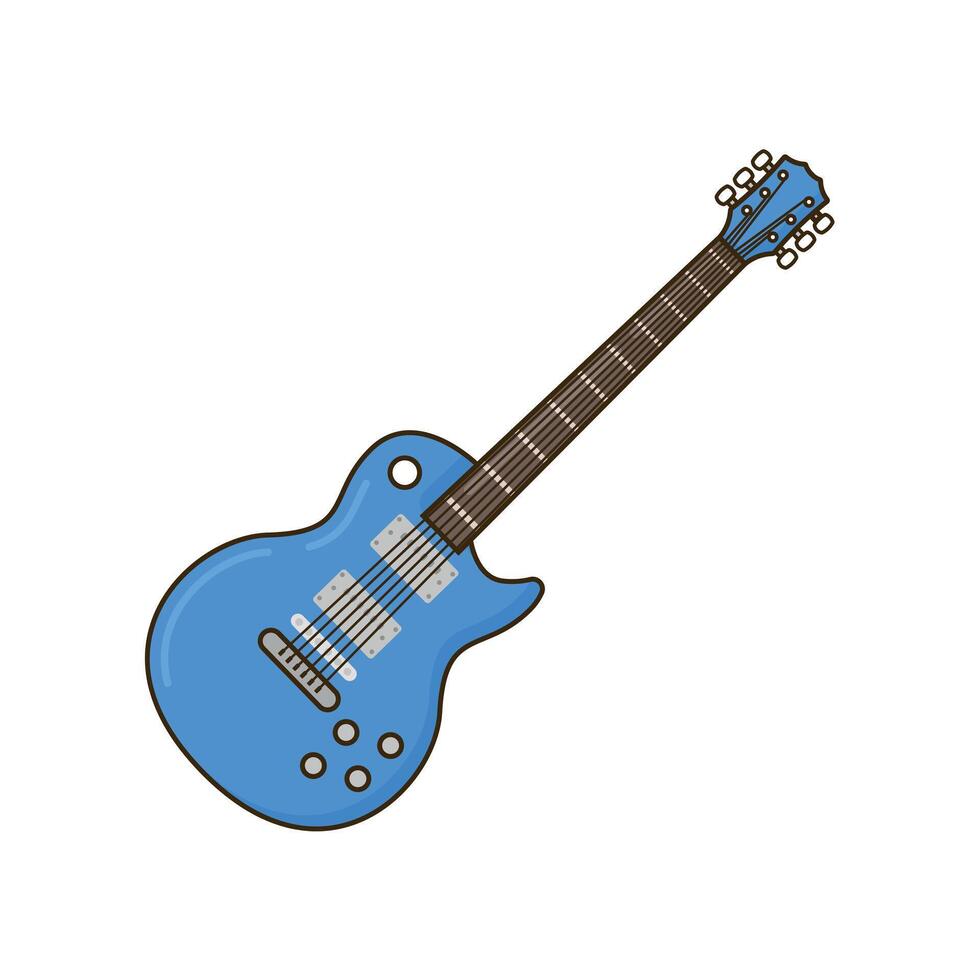 guitarra ilustração ícone desenho animado estilo Projeto isolado branco fundo vetor