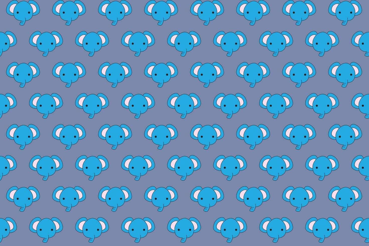 ilustração, papel de parede face do azul elefante em cinzento cor fundo. vetor