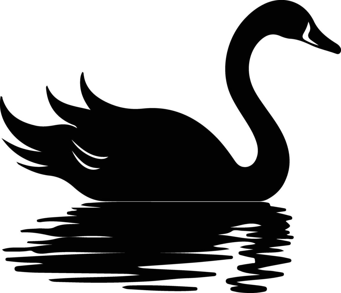 cisne negro Preto silhueta vetor