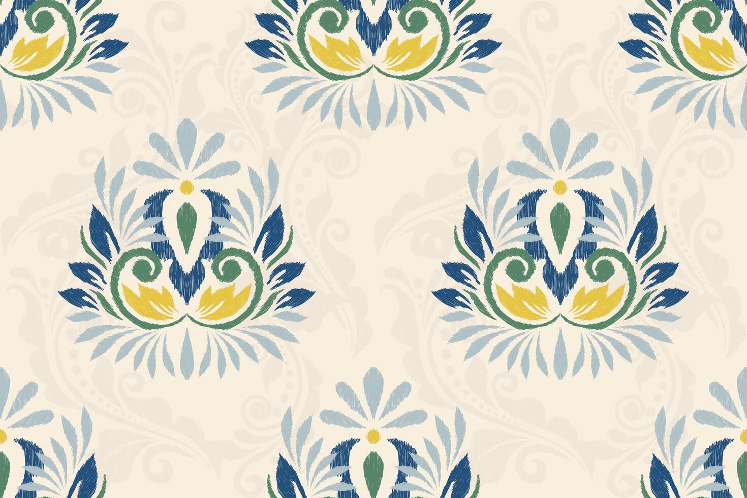 ikat floral paisley bordado em branco plano de fundo.ikat étnico oriental desatado padronizar tradicional.asteca estilo abstrato vetor ilustração.design para textura,tecido,vestuário,embrulho,decoração.