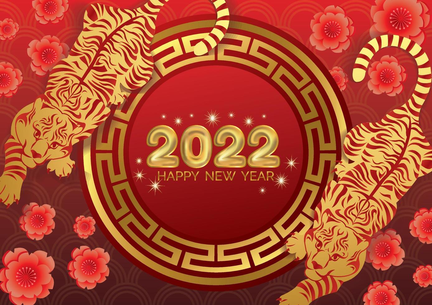 ano novo chinês 2022 ano tigre vetor