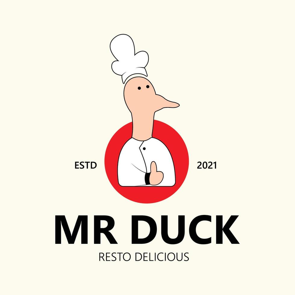 retro simples conceito Pato restaurante logotipo Projeto adequado para o negócio vetor