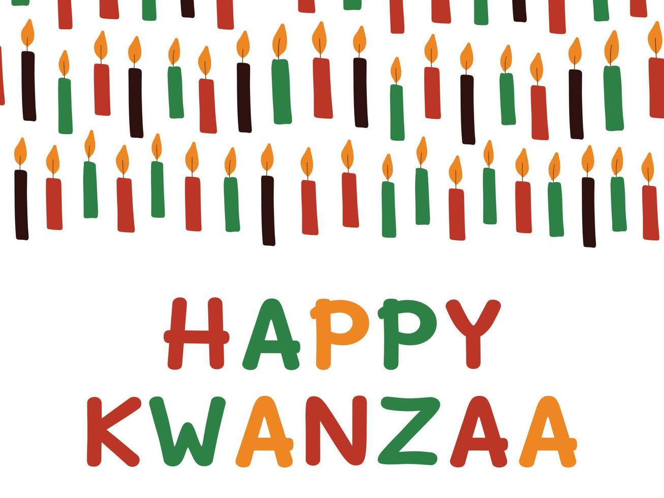 kwanzaa feliz - banner com velas. feriado cultural étnico afro-americano. cartão colorido brilhante, postagem de mídia social. vetor