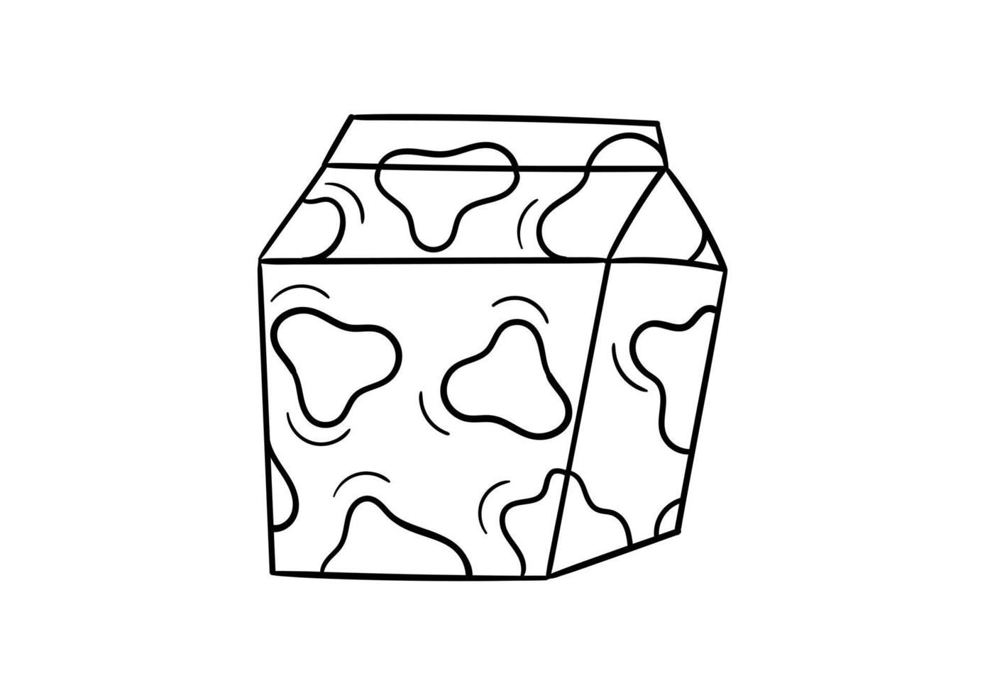 caixa de leite desenhada à mão vetor