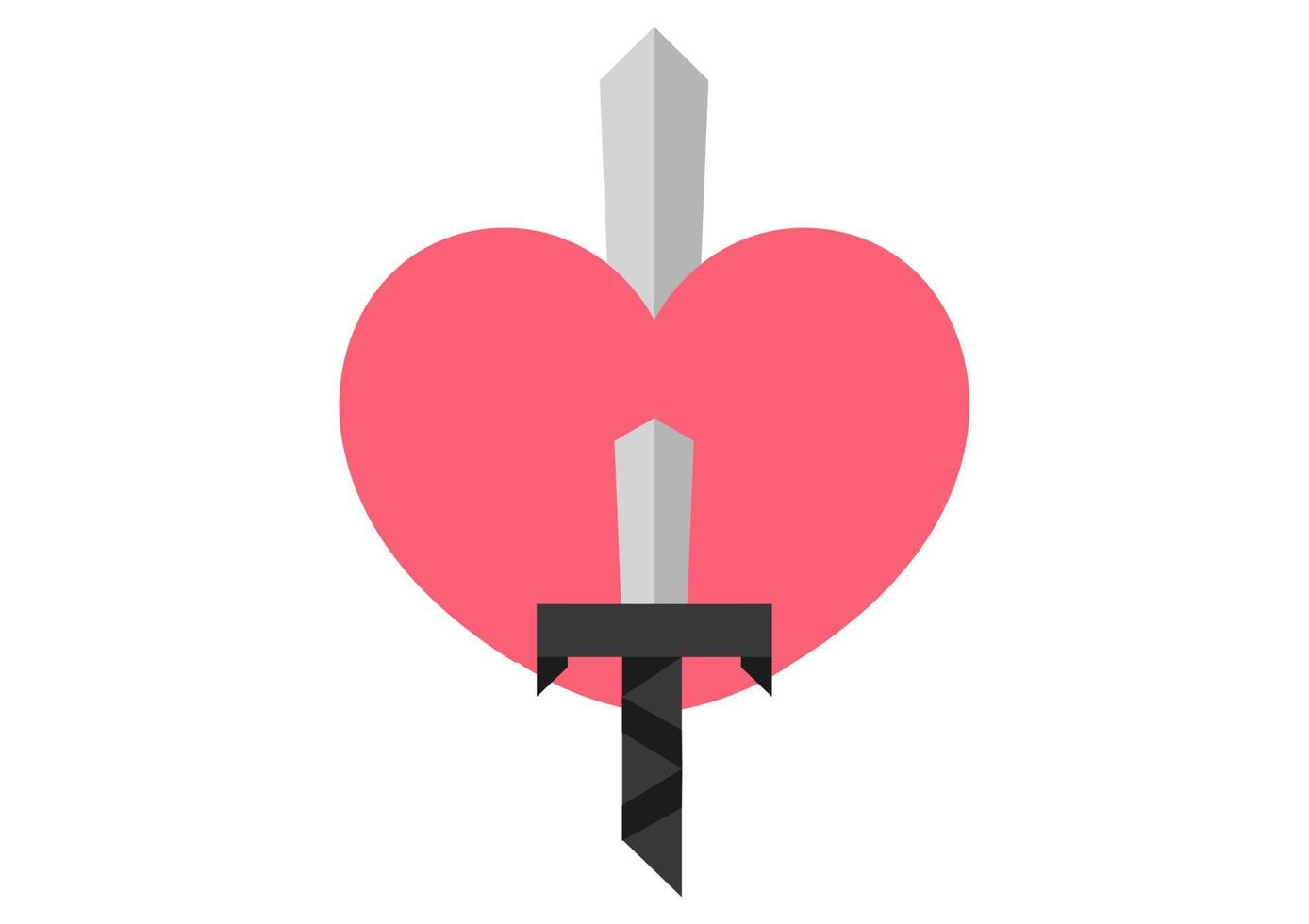 ilustração 2 do coração e da espada vetor