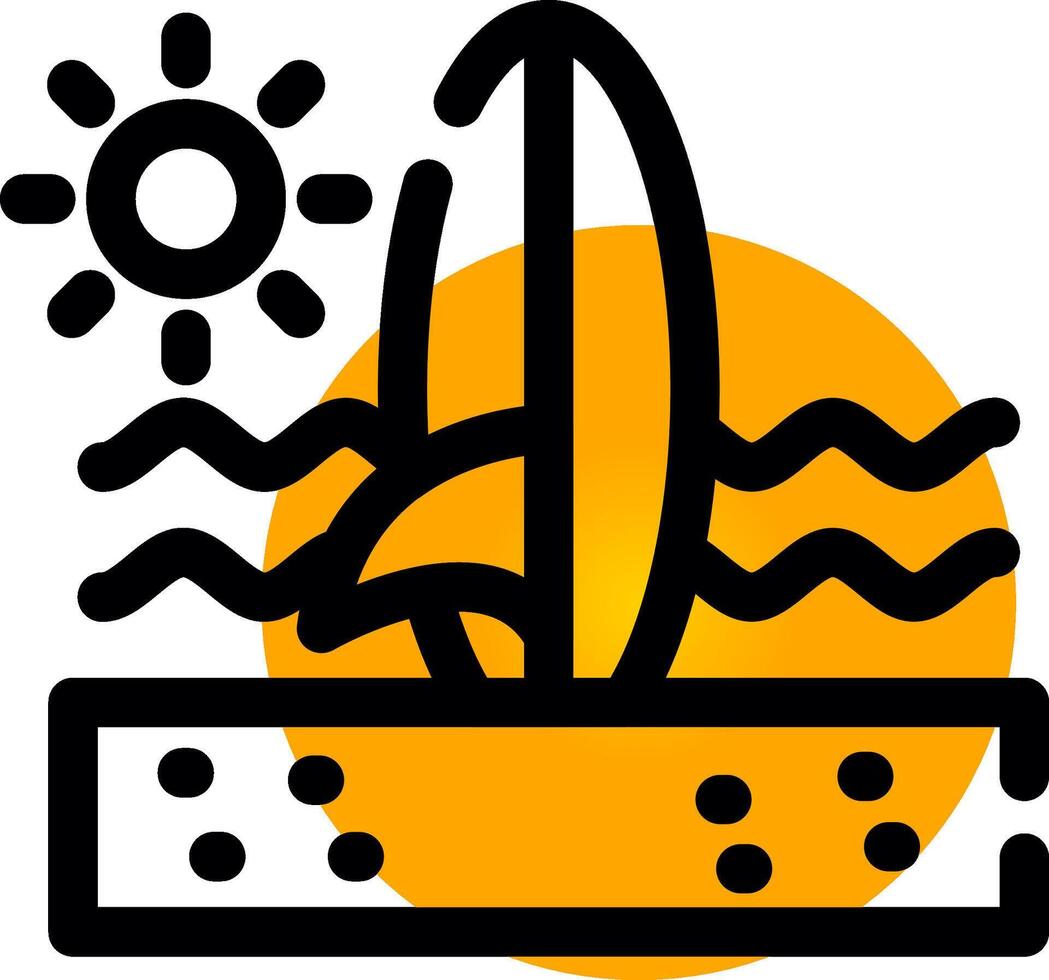 design de ícone criativo de prancha de surf vetor