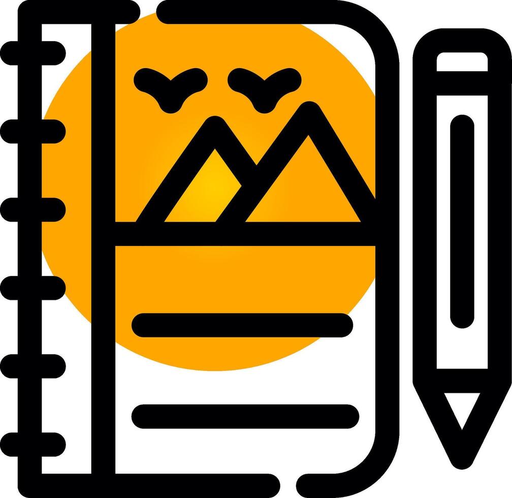 design de ícone criativo de caderno de esboços vetor