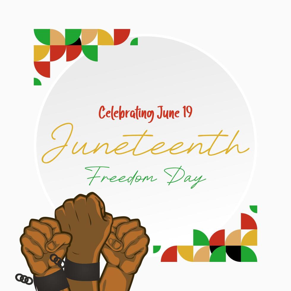 décimo primeiro liberdade dia bandeira. africano americano liberdade dia para comemoro. abstrato fundo com geométrico Projeto para décimo primeiro liberdade dia vetor