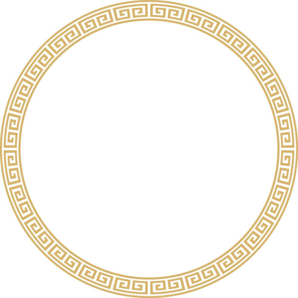 vetor volta dourado clássico quadro. grego meandro. padrões do Grécia e antigo Roma. círculo europeu fronteira