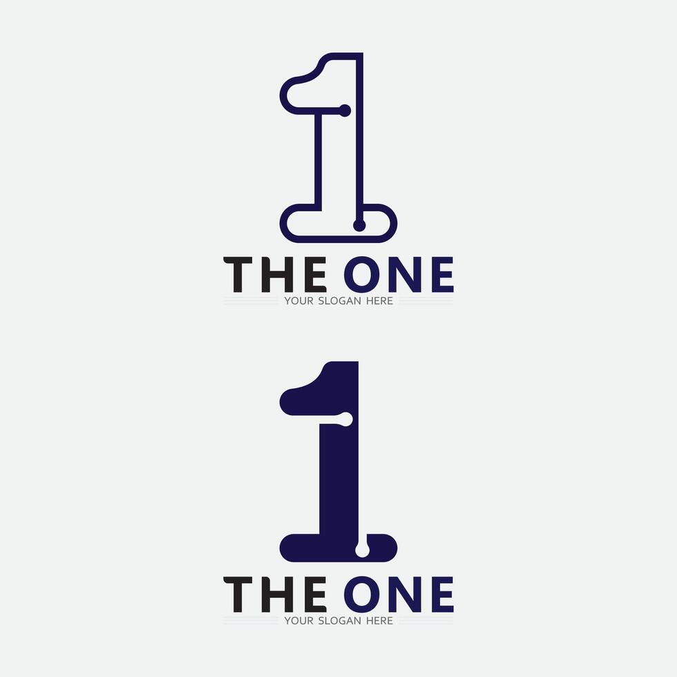 número 1 logotipo e vetor número Projeto estoque imagens ilustração
