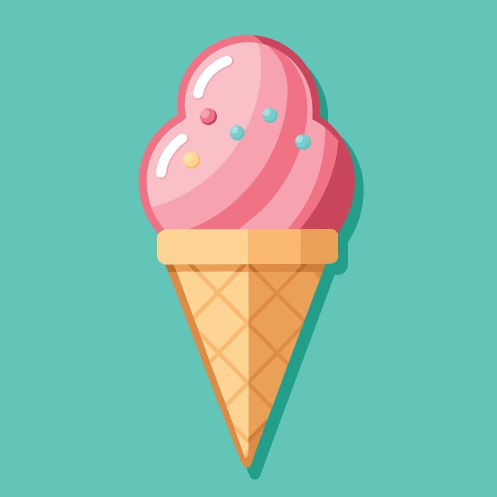 gelo creme cone desenho animado vetor e ilustração. gelo creme doce Comida ícone creme colori esboço