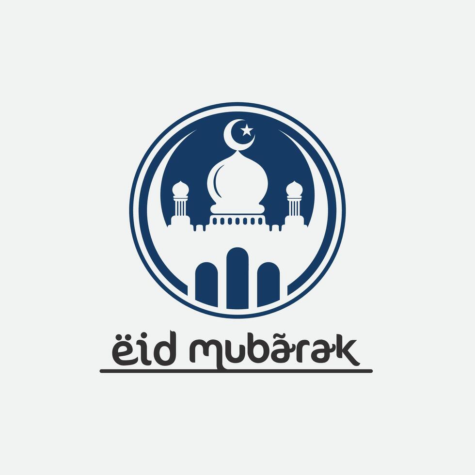 eid Mubarak ícone logotipo islâmico e Ramdhan religião ilustração logotipo Projeto vetor mesquita
