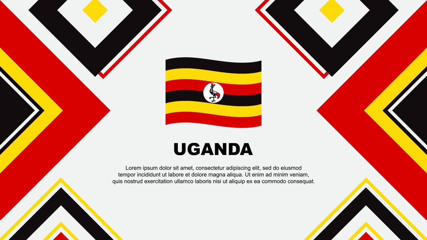 Uganda bandeira abstrato fundo Projeto modelo. Uganda independência dia bandeira papel de parede vetor ilustração. Uganda independência dia