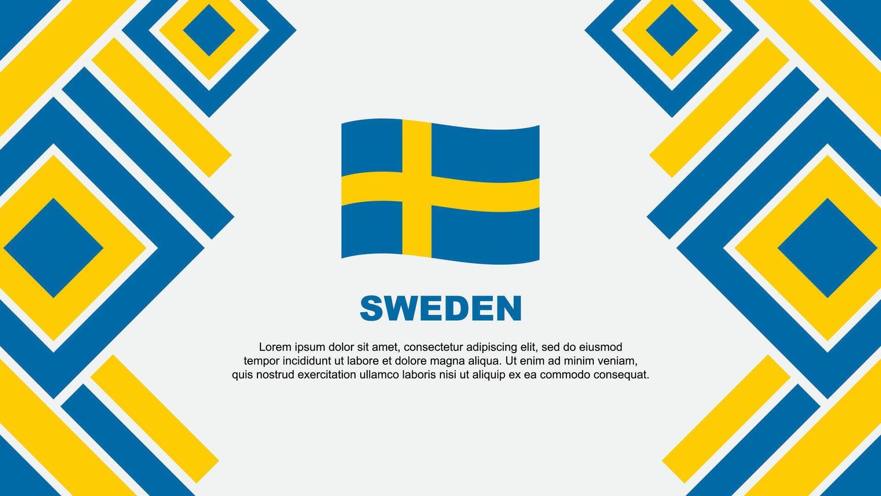 Suécia bandeira abstrato fundo Projeto modelo. Suécia independência dia bandeira papel de parede vetor ilustração. Suécia
