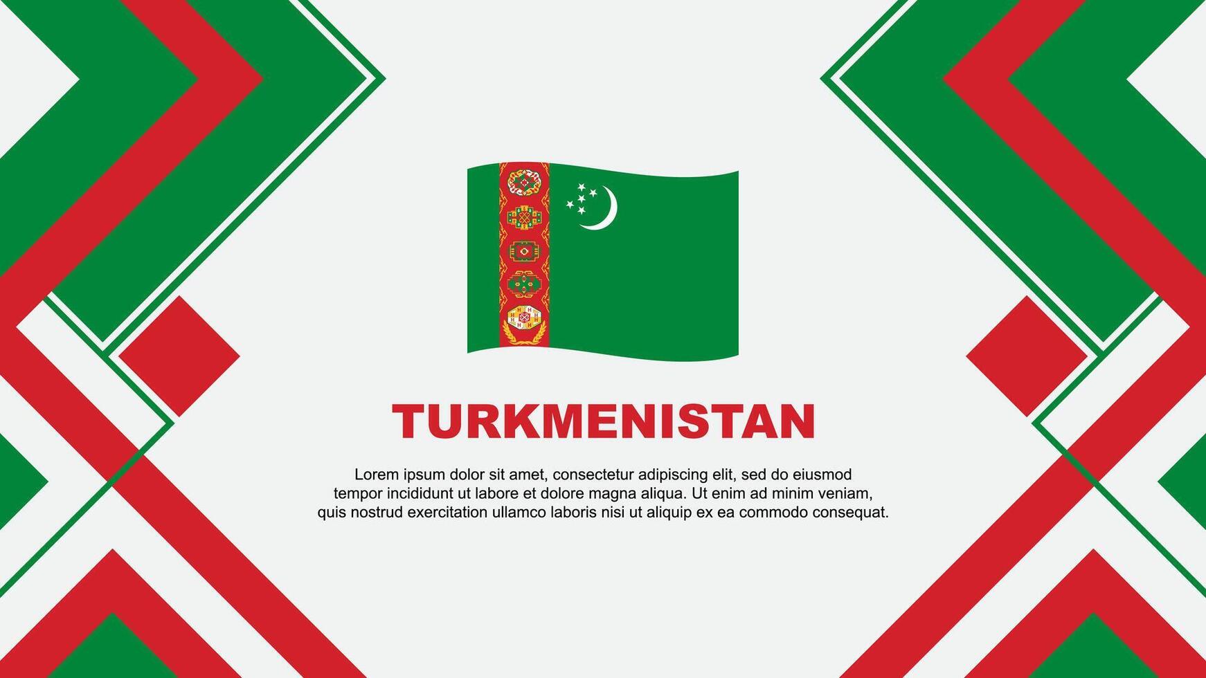 Turquemenistão bandeira abstrato fundo Projeto modelo. Turquemenistão independência dia bandeira papel de parede vetor ilustração. Turquemenistão bandeira