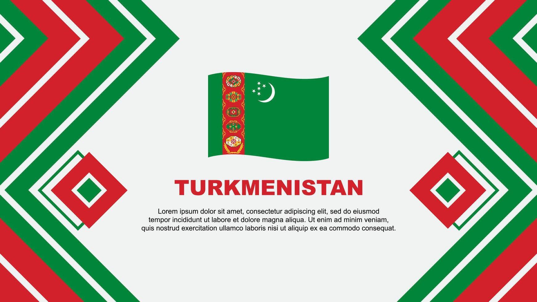 Turquemenistão bandeira abstrato fundo Projeto modelo. Turquemenistão independência dia bandeira papel de parede vetor ilustração. Turquemenistão Projeto