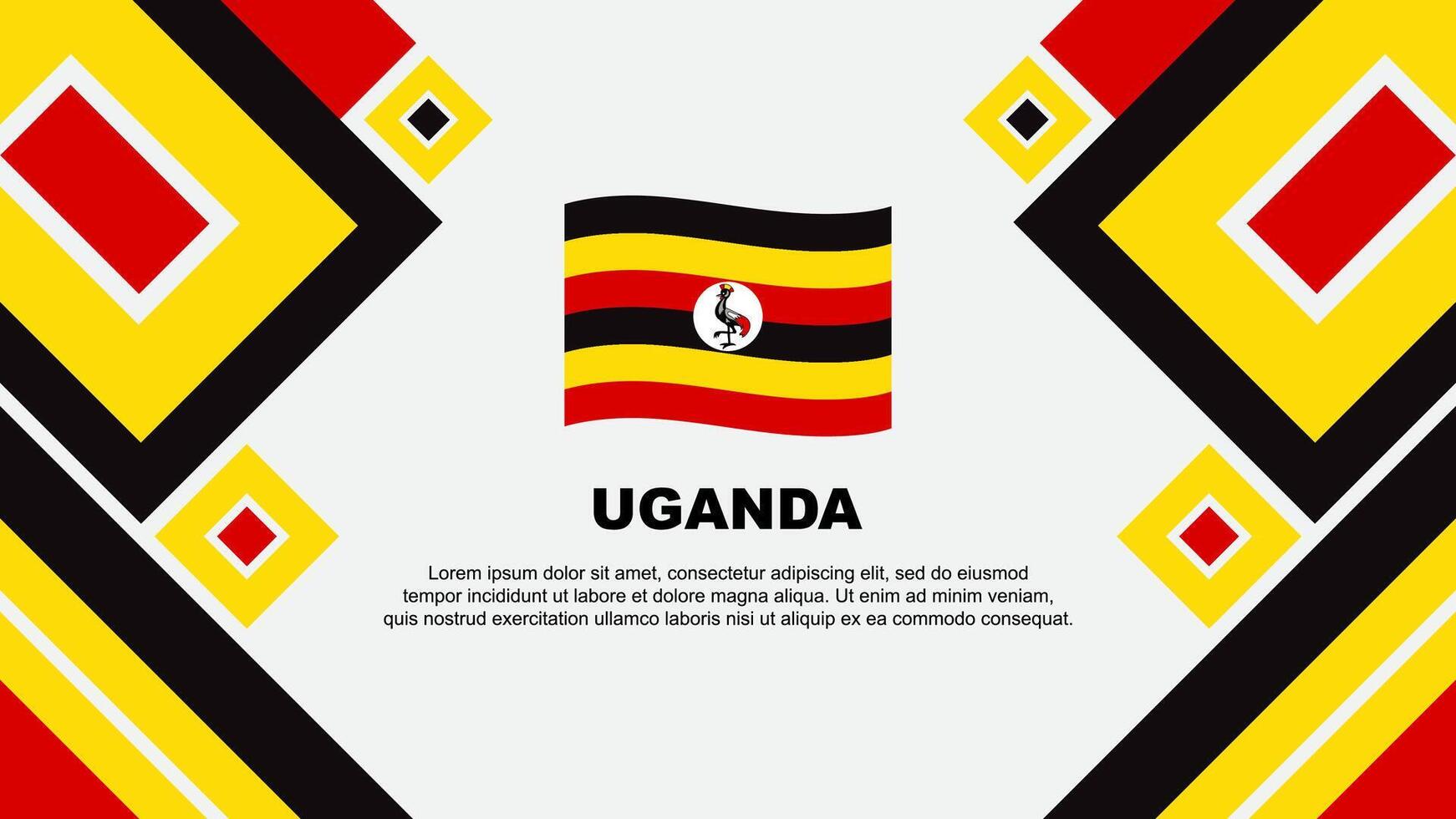 Uganda bandeira abstrato fundo Projeto modelo. Uganda independência dia bandeira papel de parede vetor ilustração. Uganda desenho animado