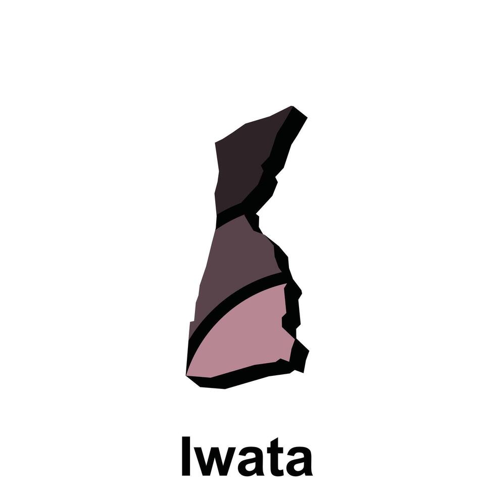 mapa do iwata silhueta desenhos conceito, logotipos, logótipo elemento para modelo. vetor