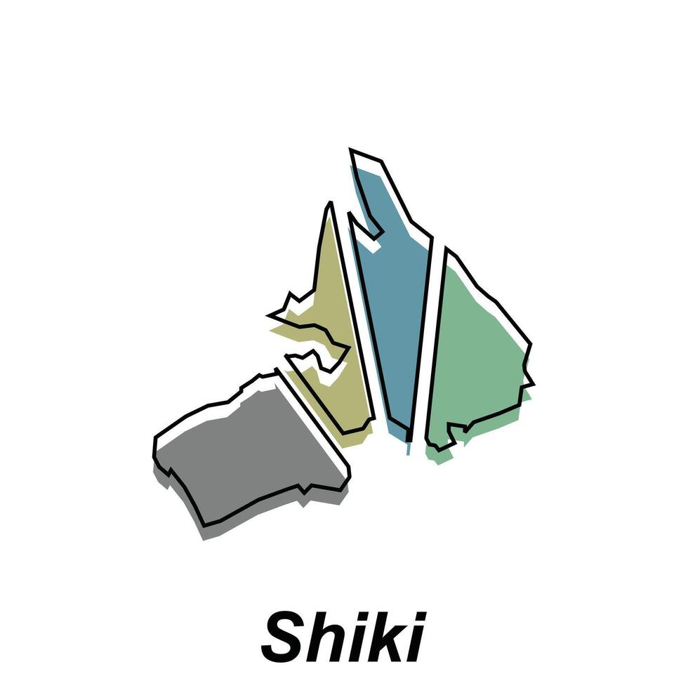 Alto detalhado vetor mapa do Shiki moderno esboço Projeto