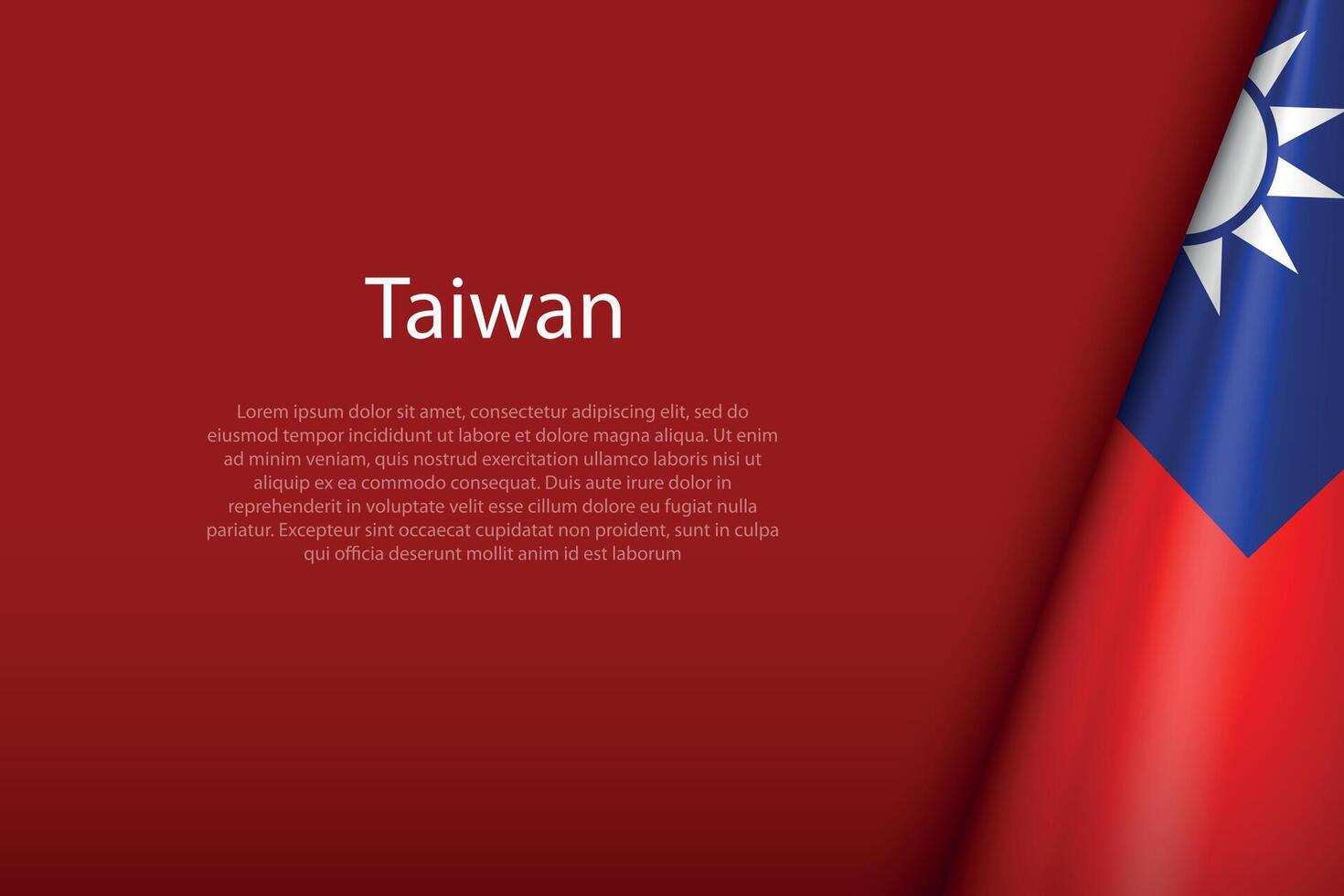 Taiwan nacional bandeira isolado em fundo com copyspace vetor