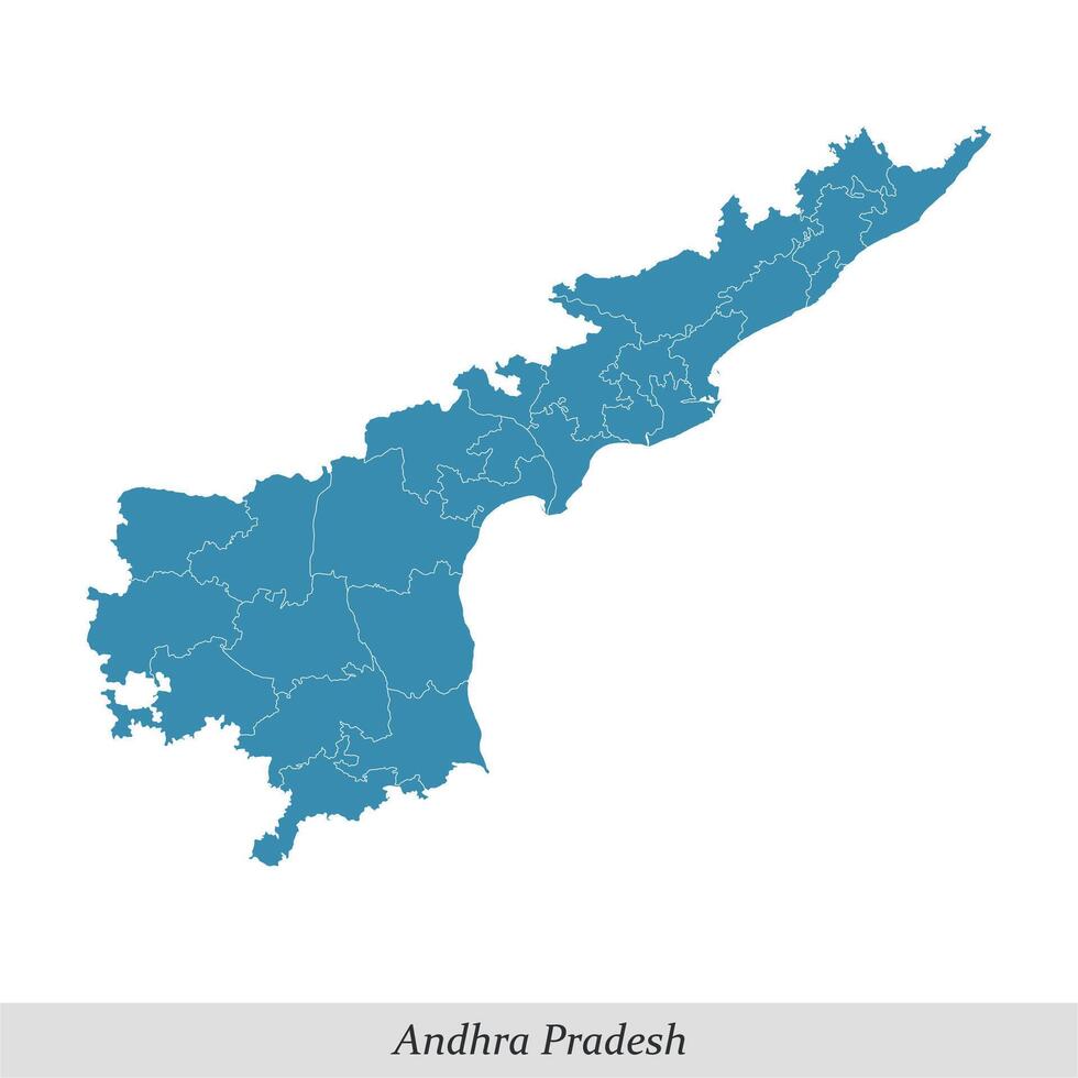 mapa do Andhra pradesh é uma Estado do Índia com distritos vetor
