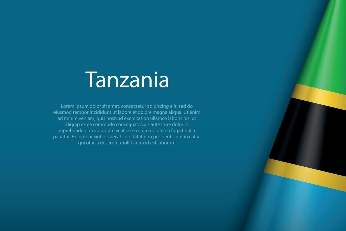 Tanzânia nacional bandeira isolado em fundo com copyspace vetor