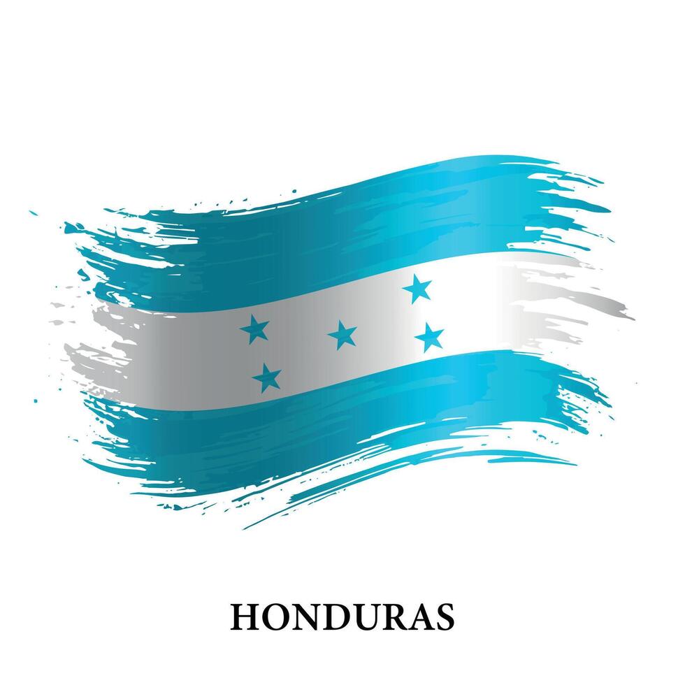 grunge bandeira do Honduras, escova acidente vascular encefálico vetor
