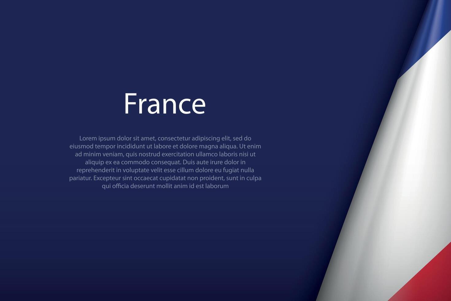 França nacional bandeira isolado em fundo com copyspace vetor