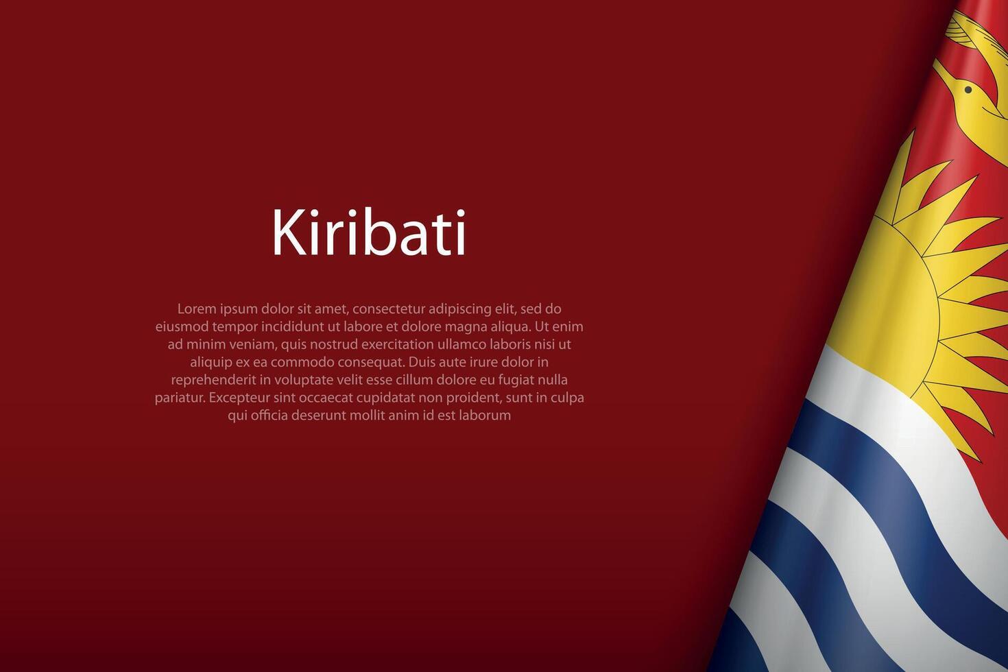 Kiribati nacional bandeira isolado em fundo com copyspace vetor