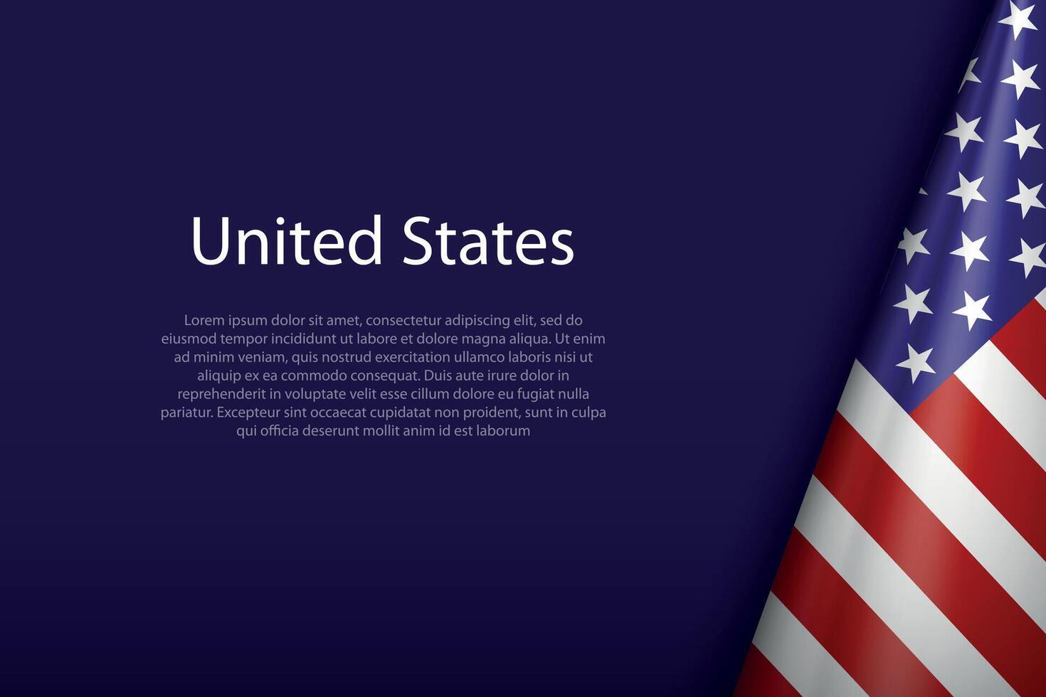 Unidos estados nacional bandeira isolado em fundo com copyspace vetor