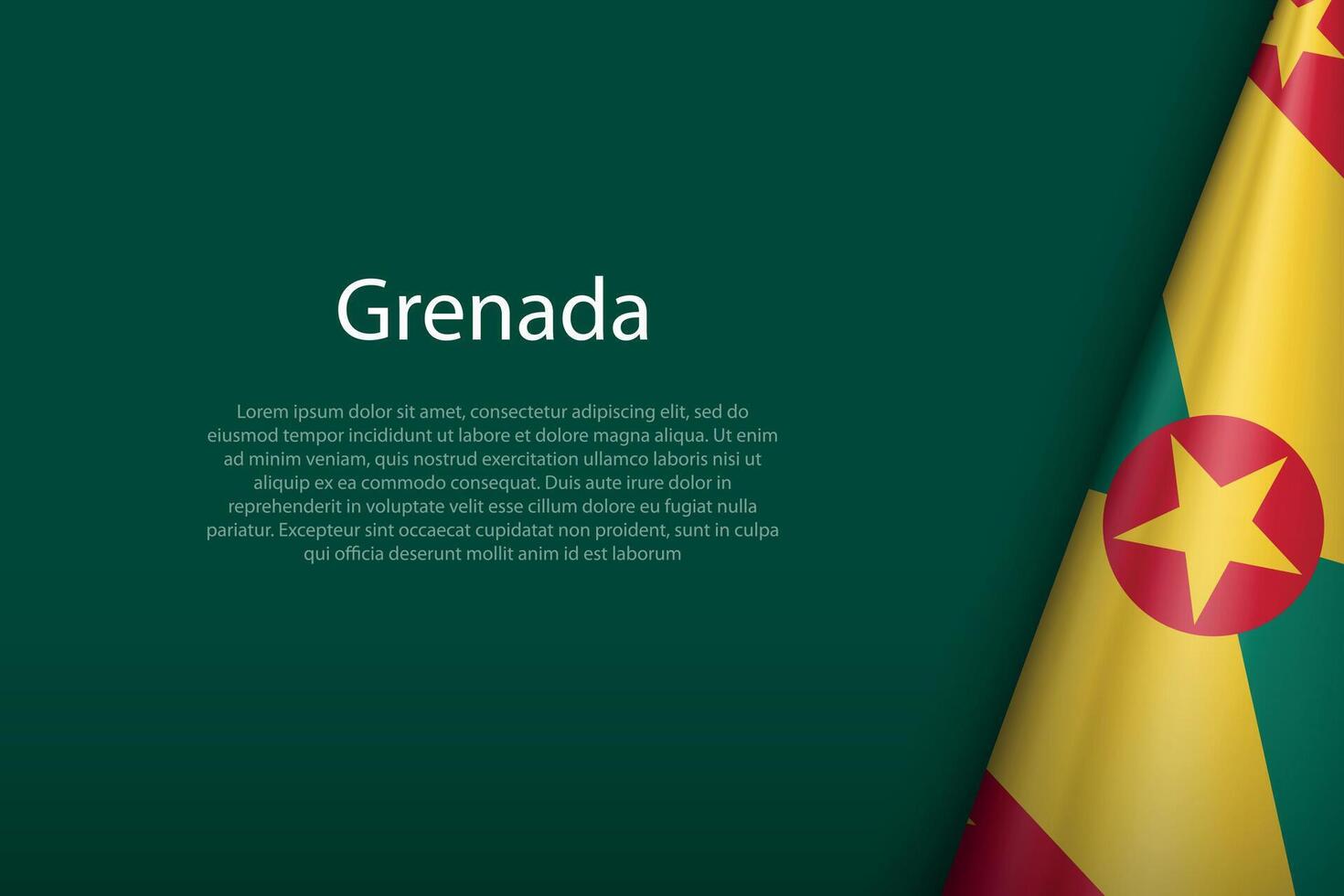 Granada nacional bandeira isolado em fundo com copyspace vetor