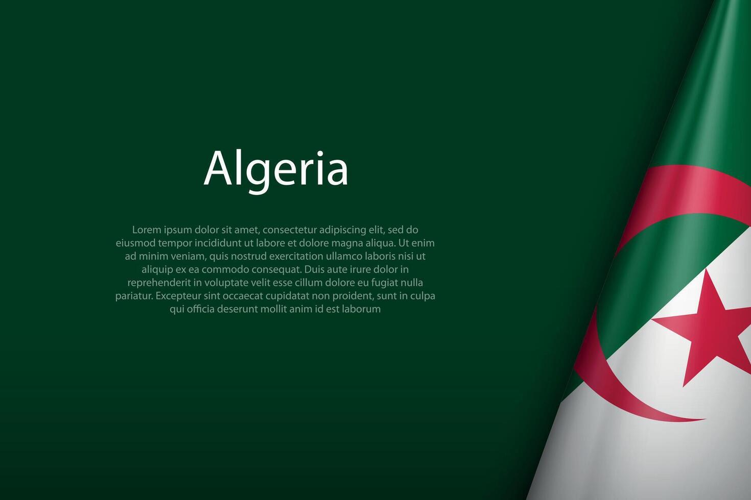 Argélia nacional bandeira isolado em fundo com copyspace vetor