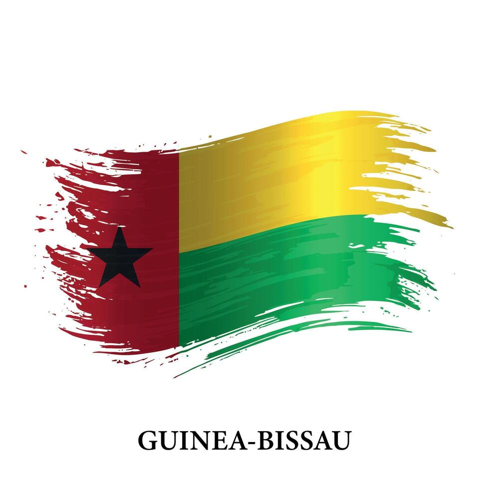 grunge bandeira do Guiné bissau, escova acidente vascular encefálico vetor