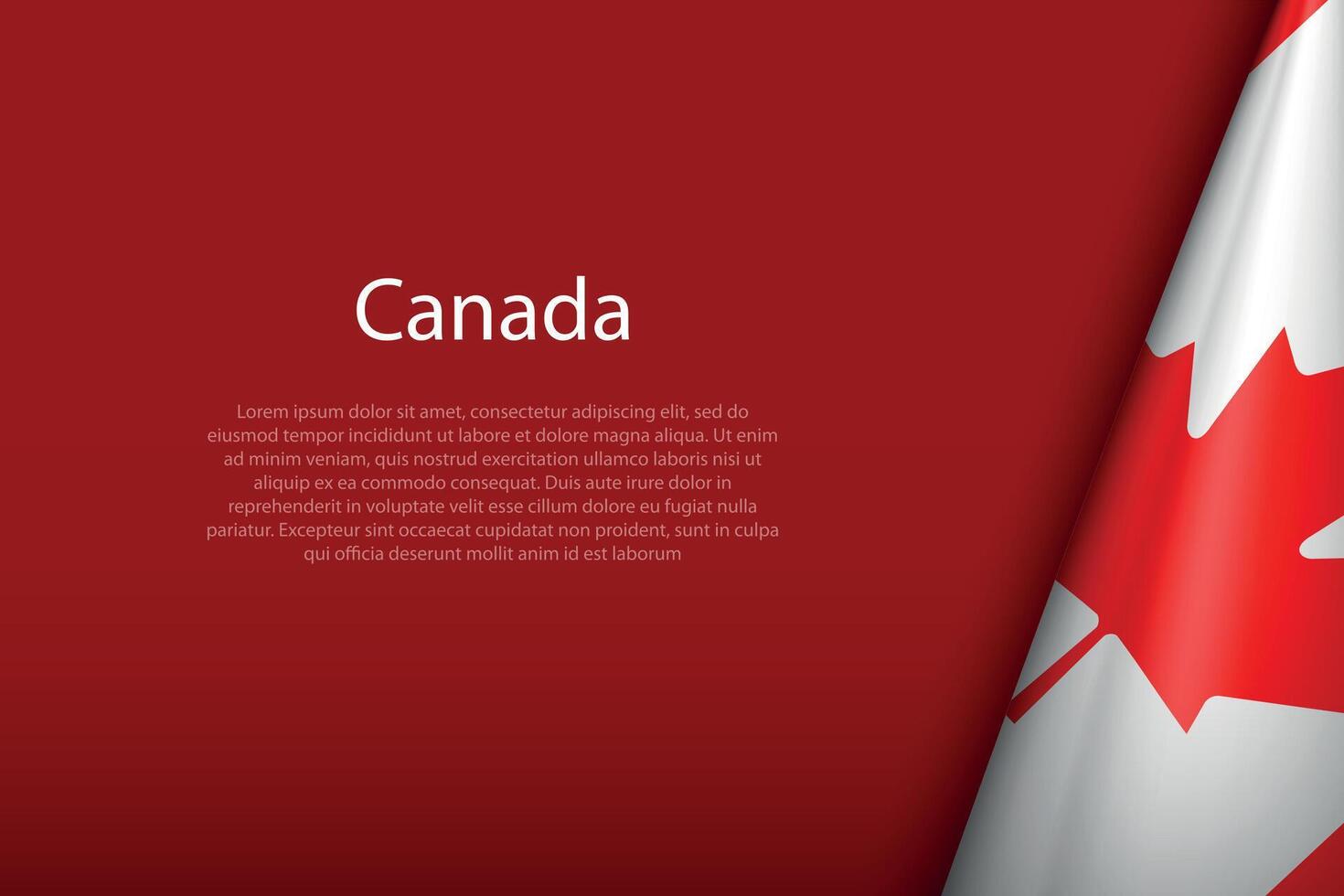 Canadá nacional bandeira isolado em fundo com copyspace vetor