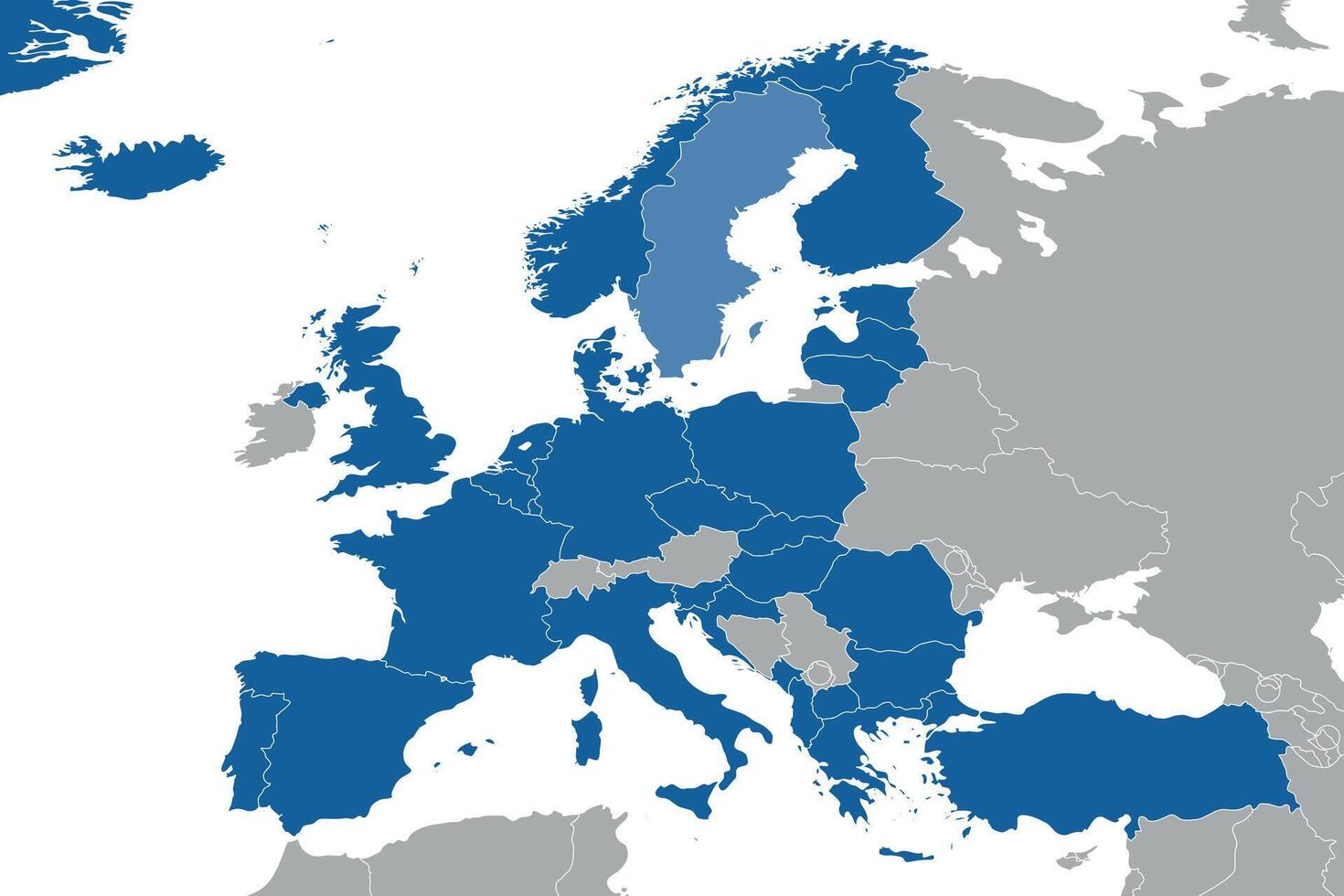 norte atlântico organização membro estados em mapa do a Europa vetor