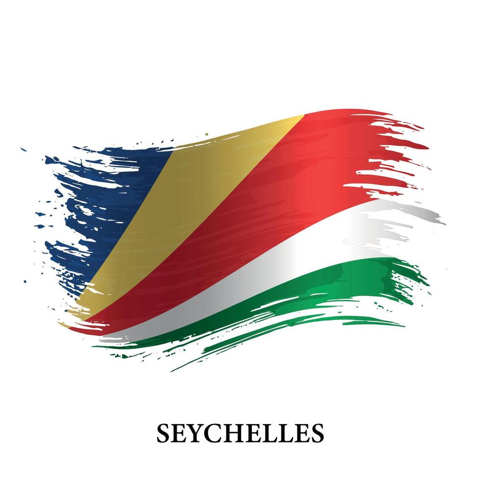grunge bandeira do Seychelles, escova acidente vascular encefálico vetor