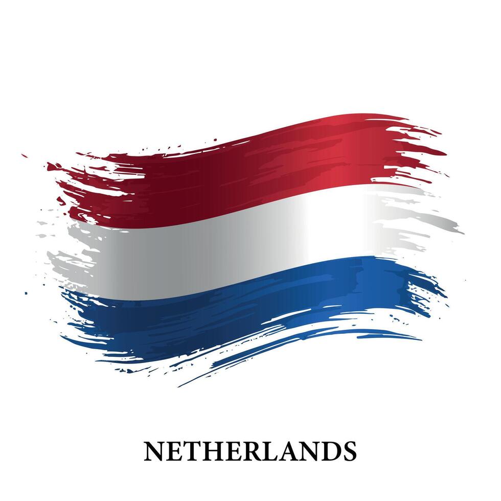 grunge bandeira do Holanda, escova acidente vascular encefálico vetor