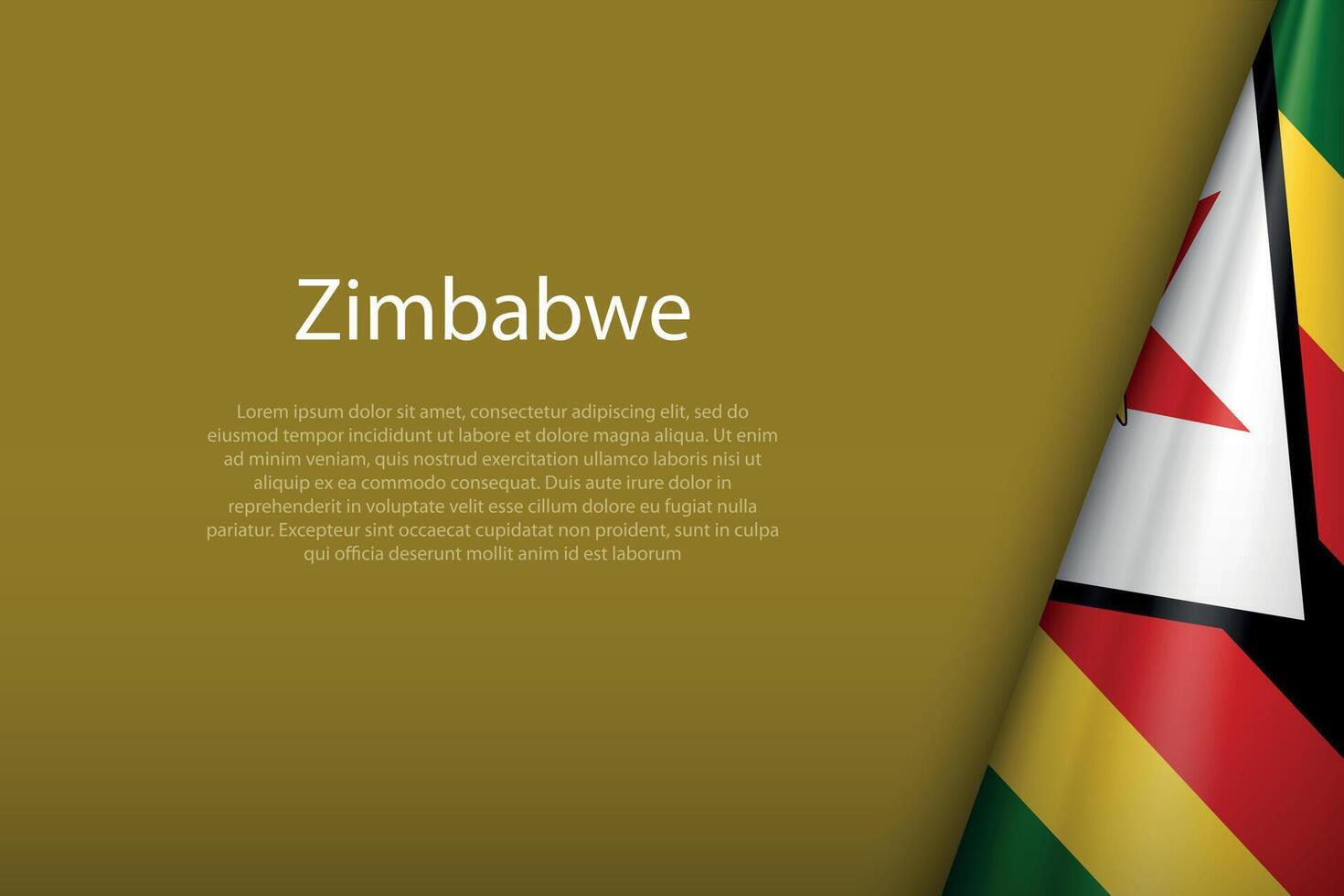 Zimbábue nacional bandeira isolado em fundo com copyspace vetor