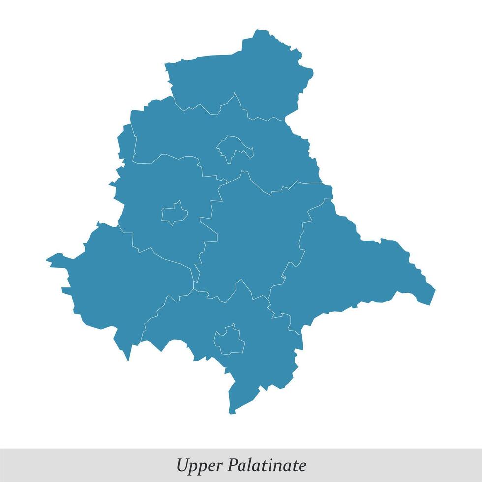 mapa do superior palatinado é uma região dentro bavaria Estado do Alemanha vetor