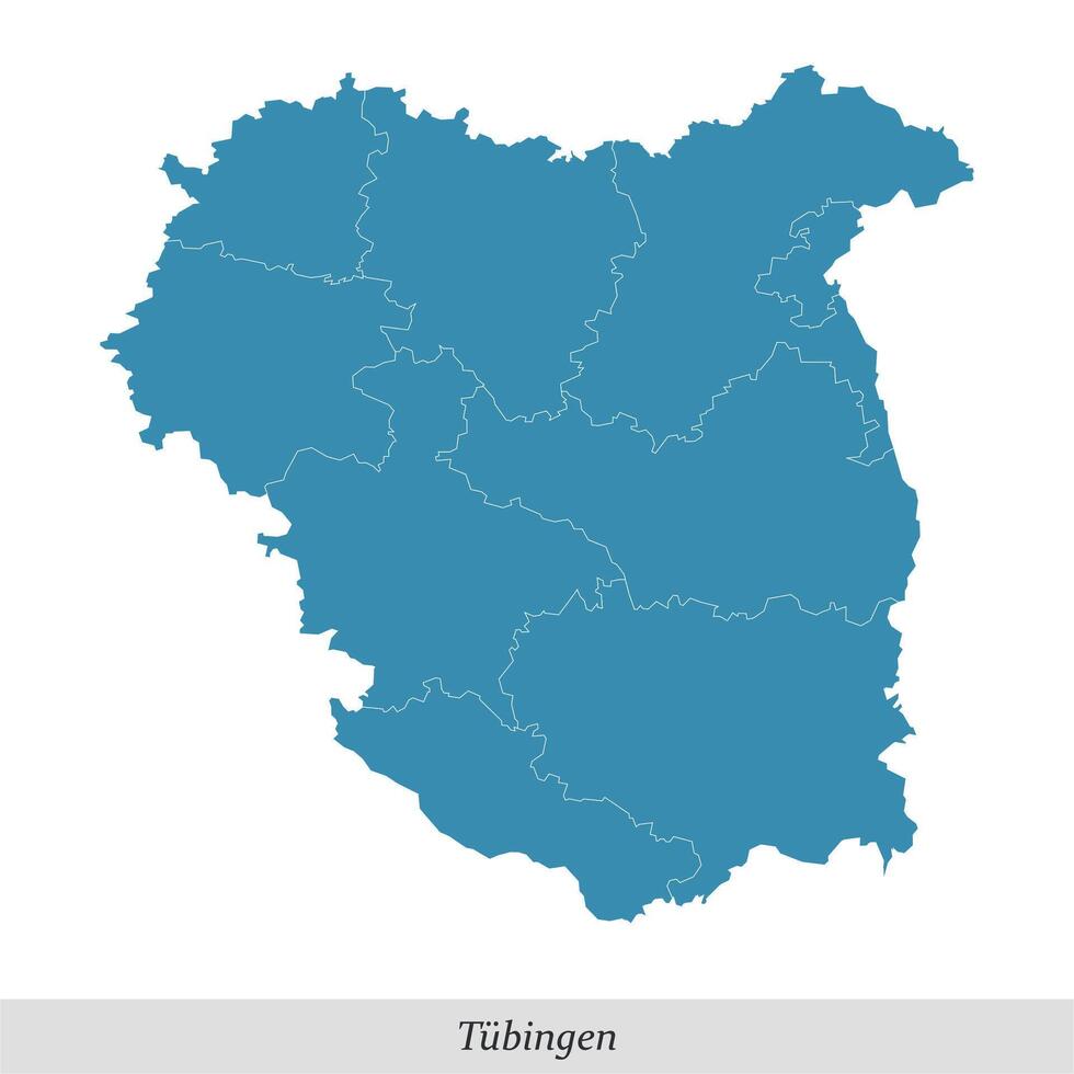 mapa do tubingen é uma região dentro Baden-Wurttemberg Estado do Alemanha vetor