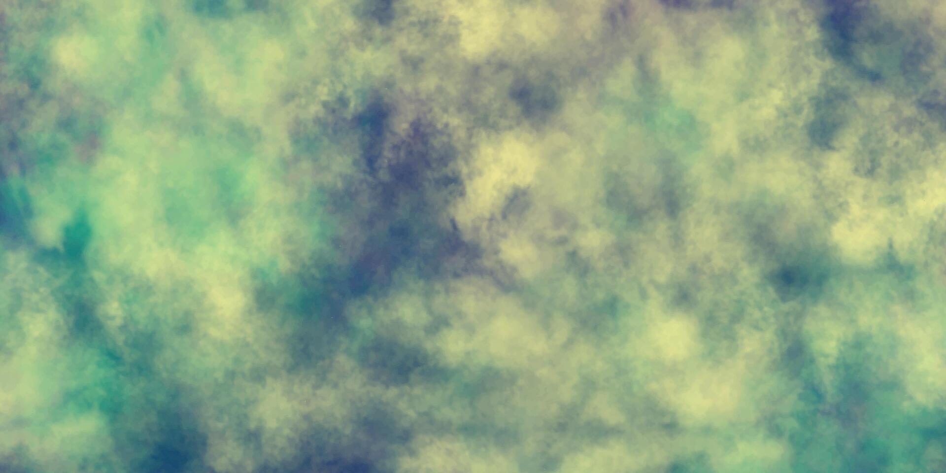 aguarela pintura textura. verde amarelo e azul aguarela splash. abstrato fundo com nuvens. vetor