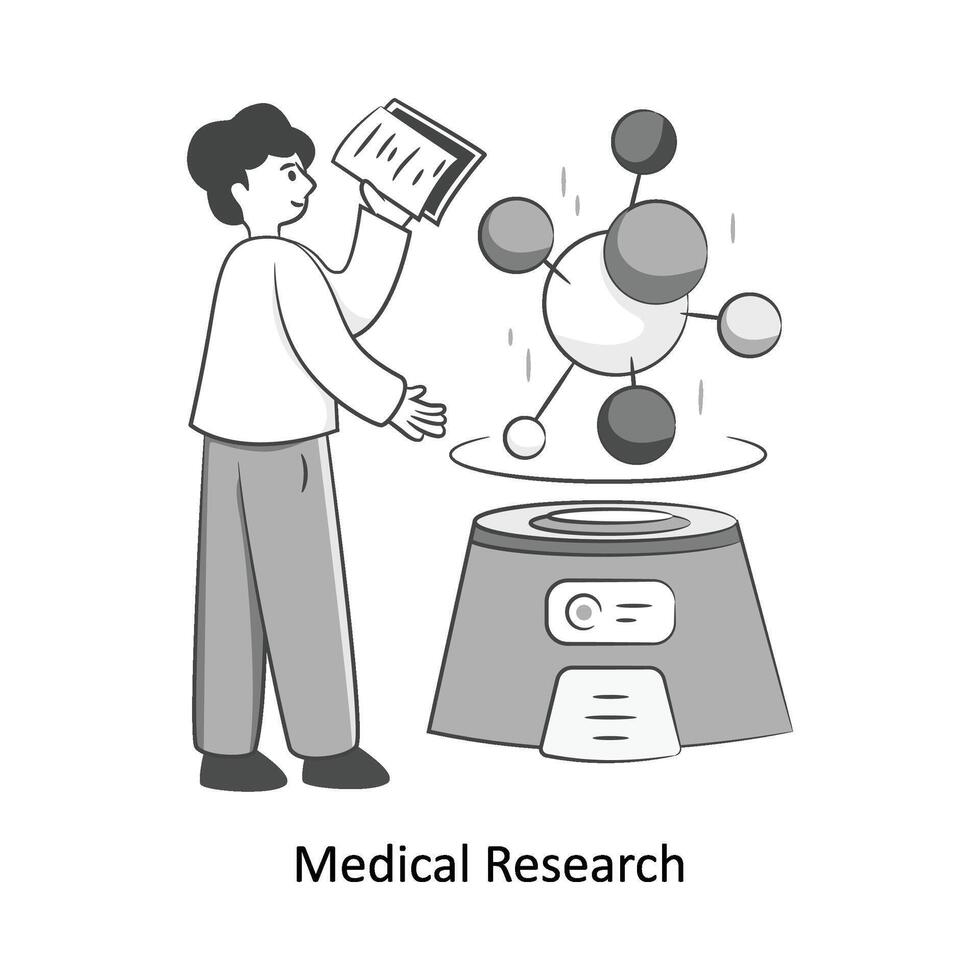 médico pesquisa plano estilo Projeto vetor ilustração. estoque ilustração