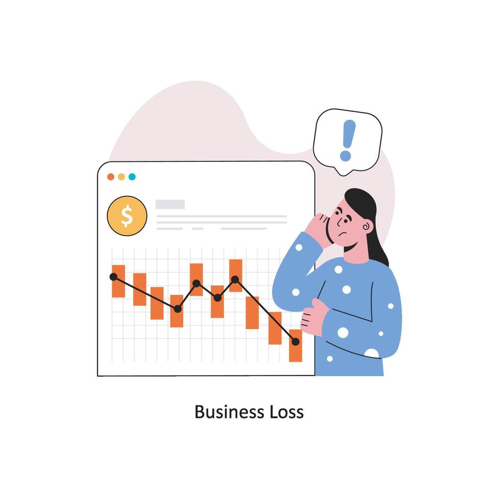 o negócio perda plano estilo Projeto vetor ilustração. estoque ilustração