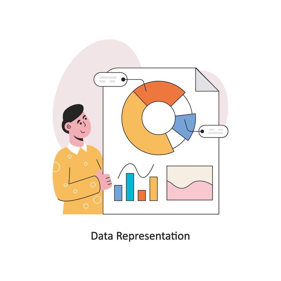 dados representação plano estilo Projeto vetor ilustração. estoque ilustração