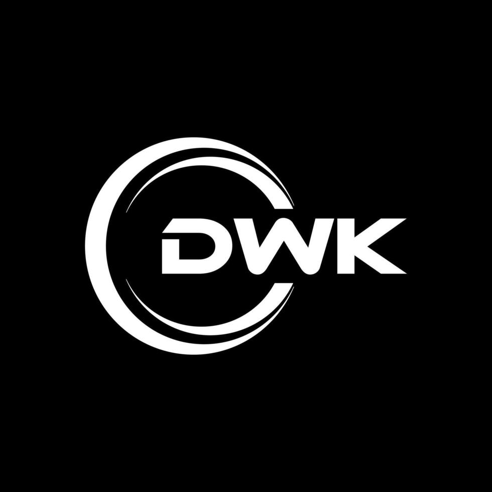 dwk carta logotipo projeto, inspiração para uma único identidade. moderno elegância e criativo Projeto. marca d'água seu sucesso com a impressionante isto logotipo. vetor