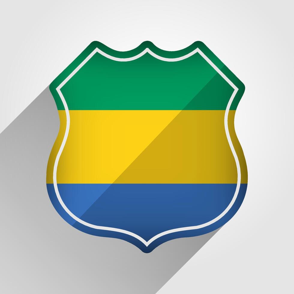 Gabão bandeira estrada placa ilustração vetor