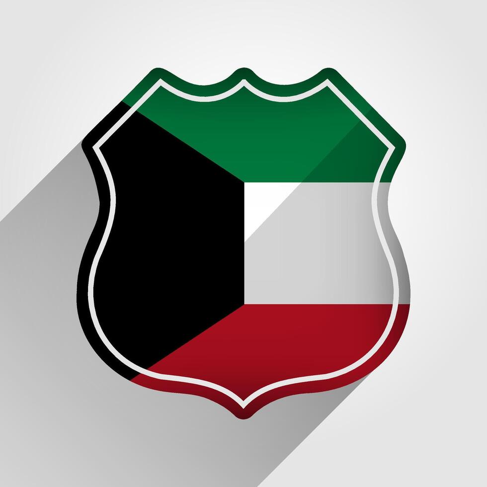 Kuwait bandeira estrada placa ilustração vetor