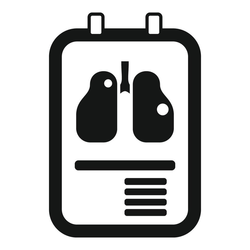 hospitalização com pulmões problema ícone simples vetor. saudável paciente vetor