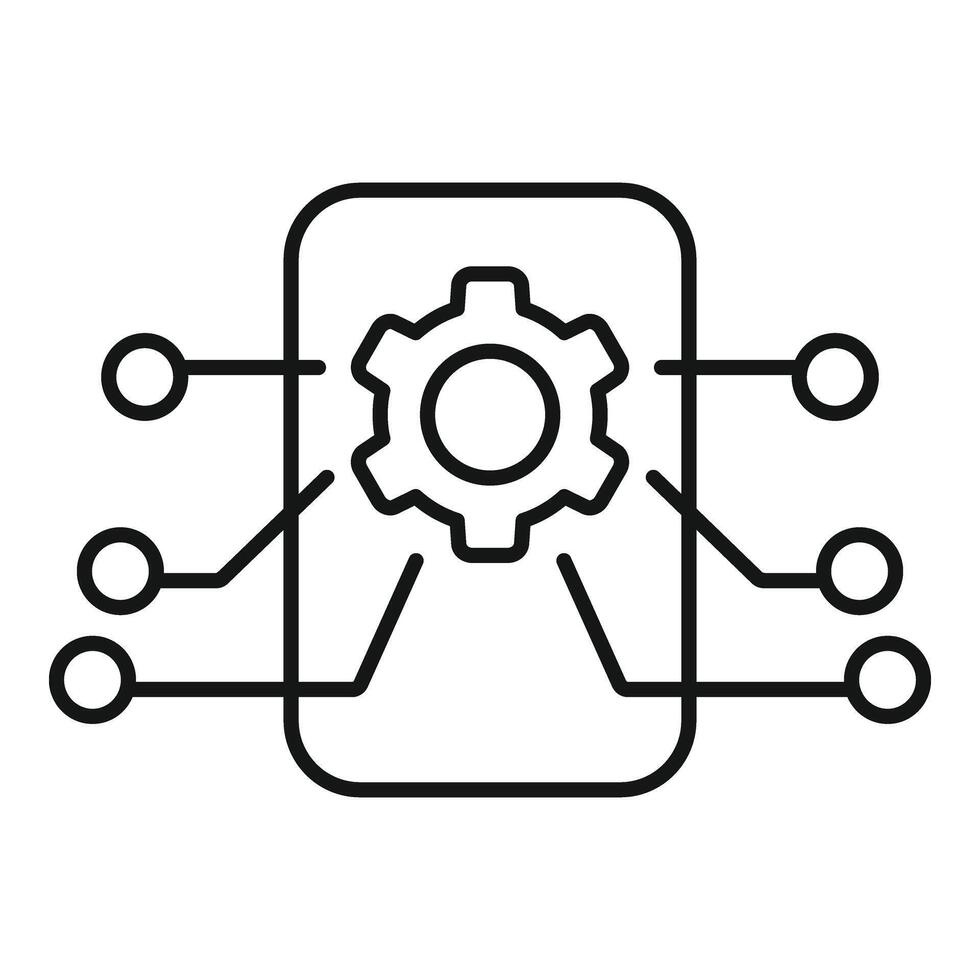 roda dentada Visão geral ícone esboço vetor. memória dual máquina vetor